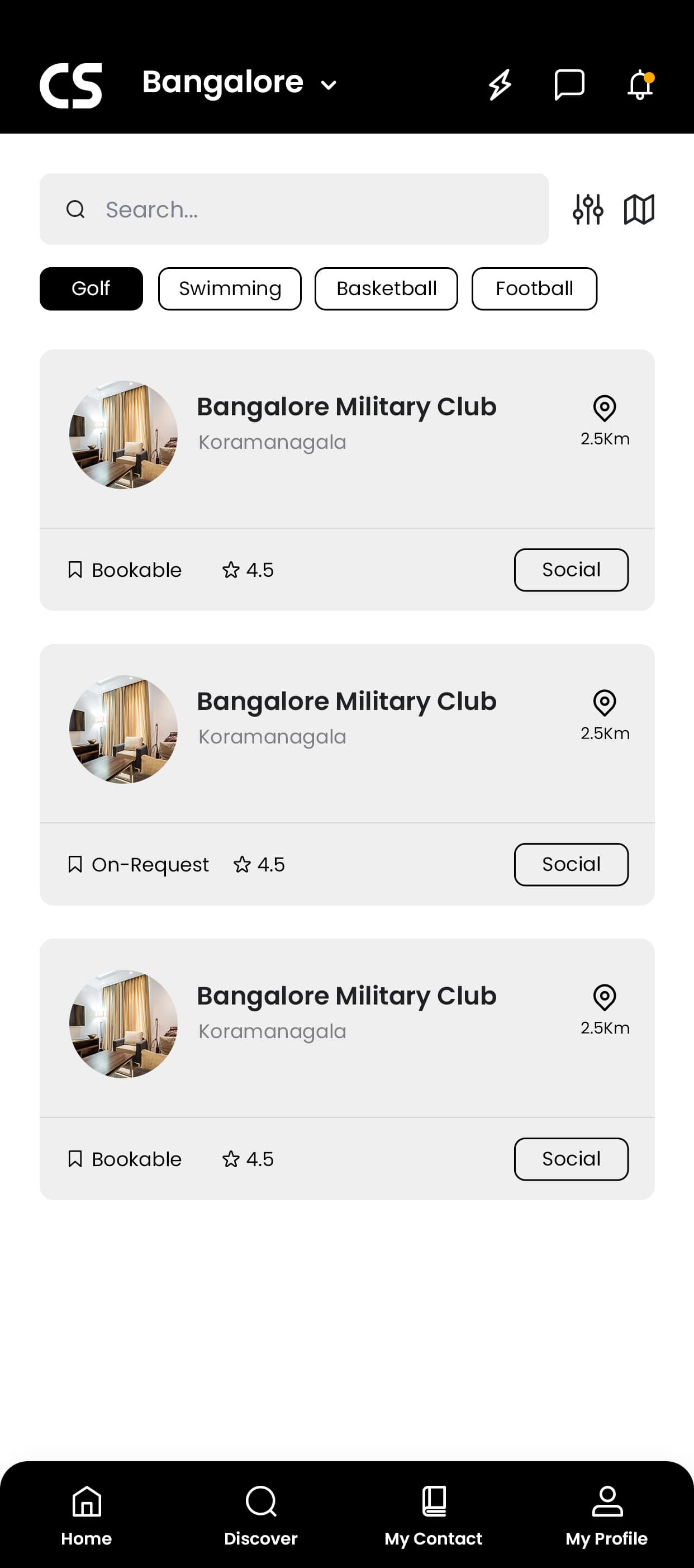 Search a club