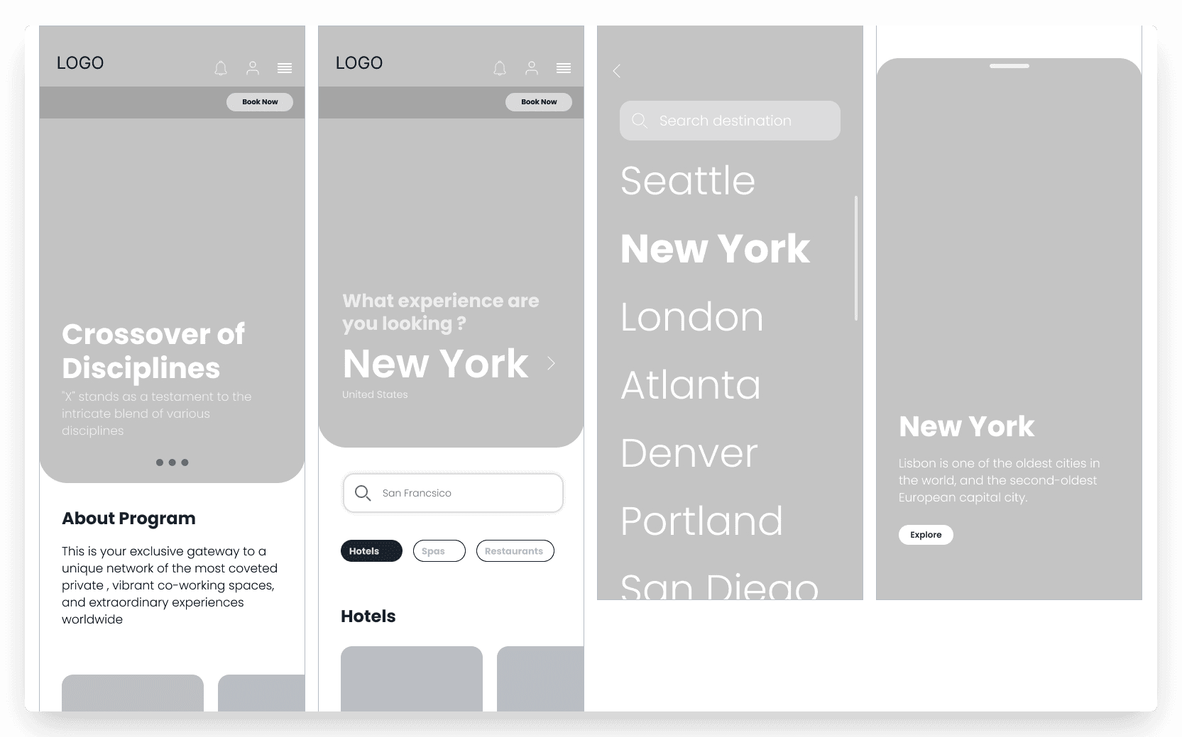 App design wireframe